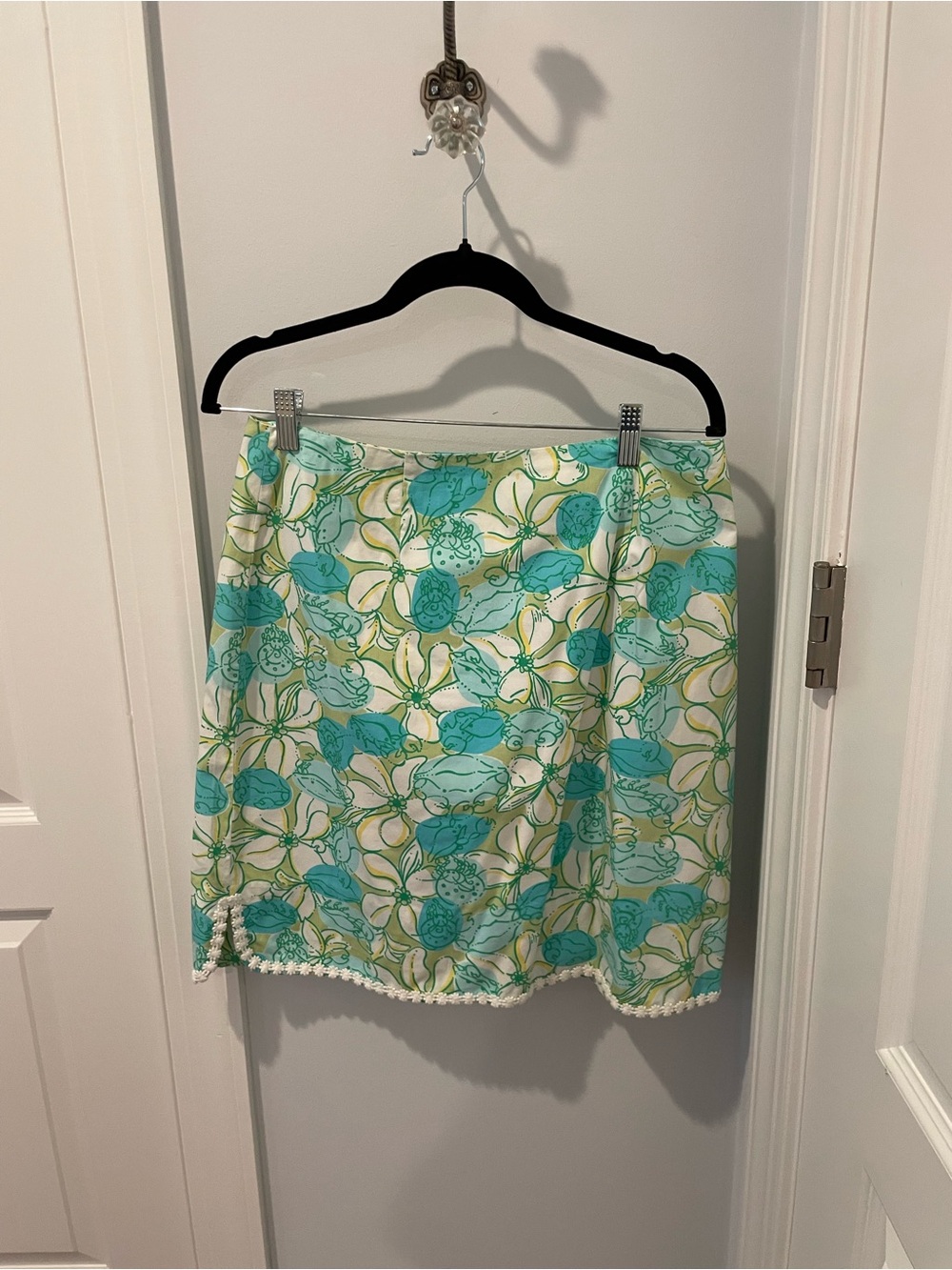Lilly Pulitzer Floral Mini Skirt - Turquoise, Green & White size 6